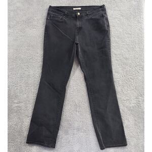 Levi’s 505 Straight Jeans Women’s 12M Washed Black Denim Stretch 32x29